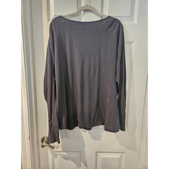 Style & Co Womens size 3X cotton Embroidered Thermal Top Waffle Knit Gray Desert - Picture 8 of 8